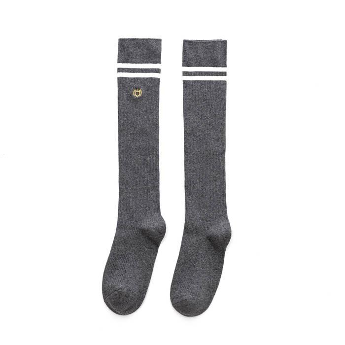 Long Knee-high Socks, High Socks, Cotton Calf Socks, Badge Embroidered Knee-high Socks, Student Socks, Long Socks