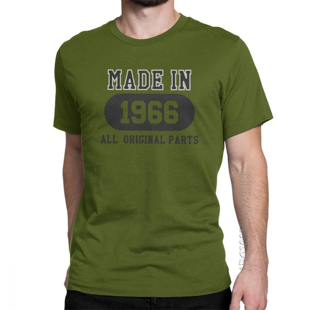 

Made In 1966 TShirt All Original Parts Birthday T Shirt Men Anniversary Birth Design Clothes Fun O Neck Purified Cotton Tees 4XL