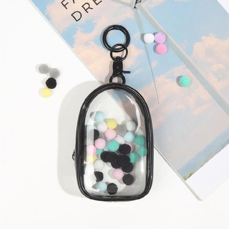 Clear PVC Miniature Doll Storage Bag Transparent Figure Display Bag with Keyring For Travel And Shopping Trips
