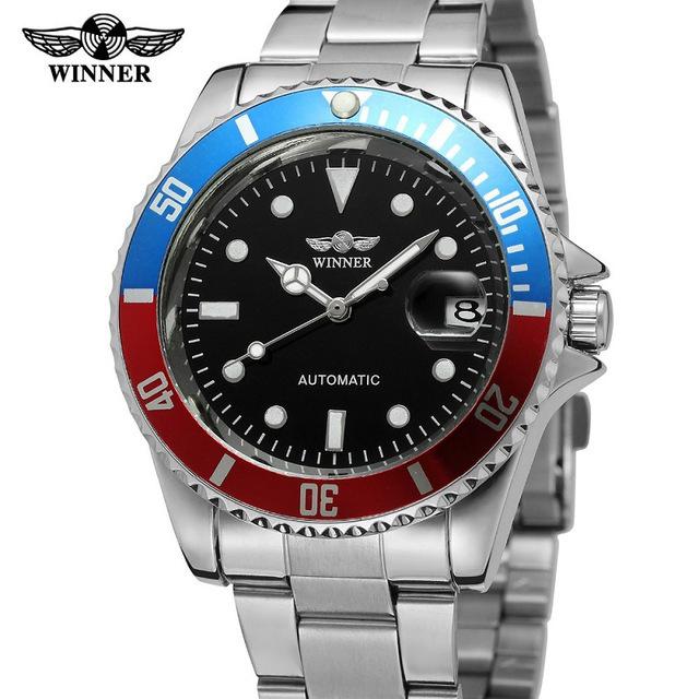 WINNER Classic Green Automatic Waterproof Mechanical Watch for Men & Women