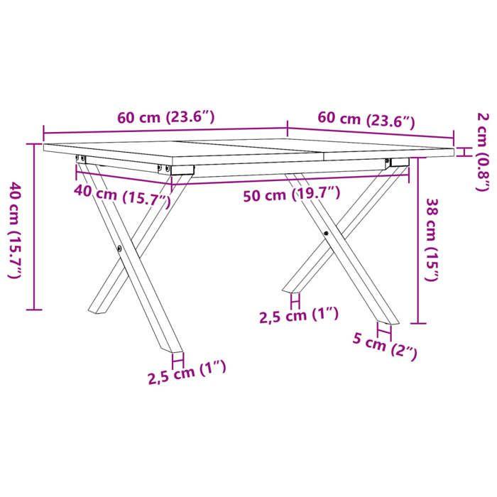 VidaXL Table Basse Cadre en X, Table d'Appoint, Bout de Canapé, Meuble de Salon Salle de Séjour, 60x60x40 cm Bois de Pin 3282682