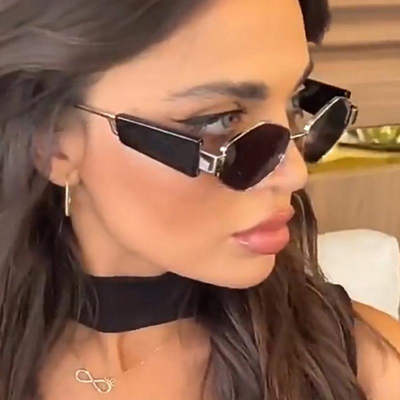 Fashion Metal Hexagon Sunglasses Women For Men y2k Popular Punk Retro Sun Glasses Luxury Brand Designer Outdoor Driving Eyewear