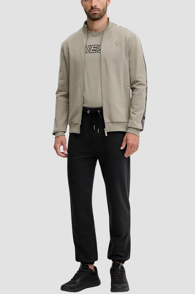 Guess Zielony Męski T-Shirt Z Lampasami Na Krótki Rękaw Arlo L
