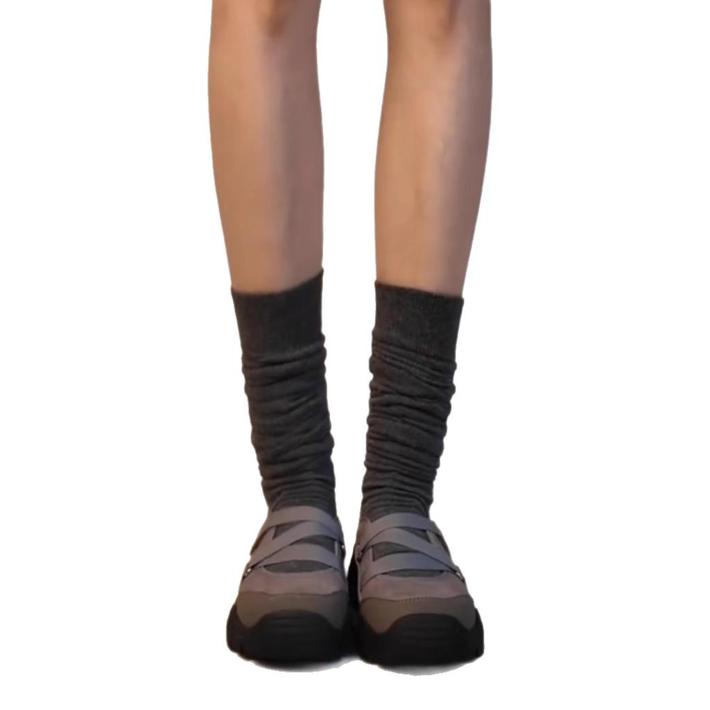 Sheepskin version~ retro Velcro round head Mary Jane shoes children light mouth thick heel single shoes platform casual sports shoes