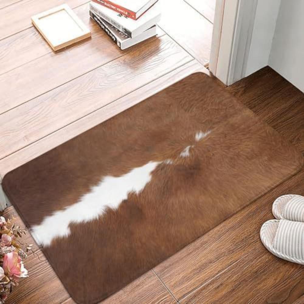 1Pcs RLeopard Print Fur Pattern Door Mat WELCOME Rug Living Room Bedroom Entry Doormat Outdoor Nonslip Floor Mat Kitchen Mat