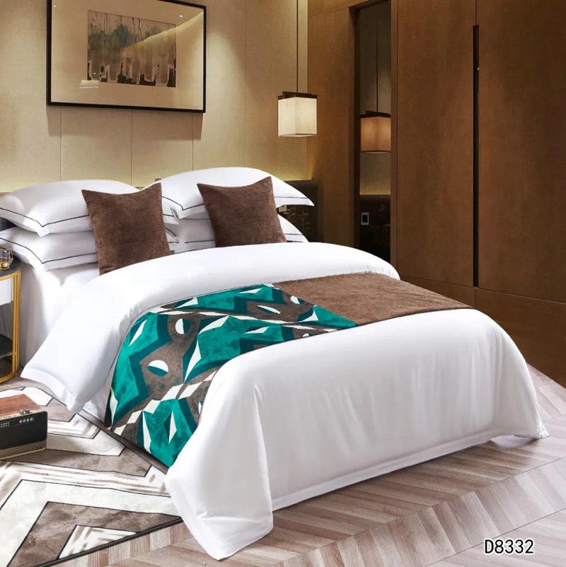 New Bed Tail Flag Decorative Cloth Home Textile Bedding Embroidered Long Strip Bed Cover Table Flag Universal in Multiple Colors