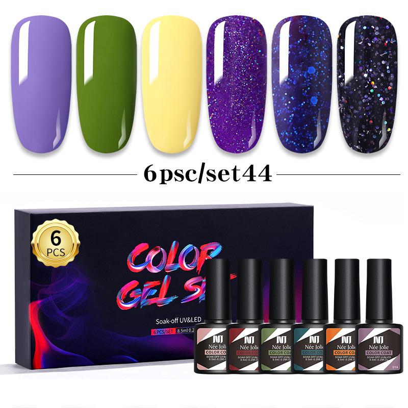 Nail Polish Glue Set 8Ml 6 Bottles Boxed Nail Art Barbie Glue Japanese Nail Color Glue Phototherapy Glue