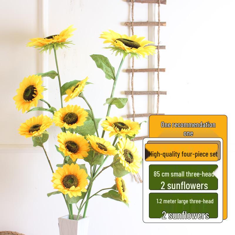 Large High Branch Sunflower Artificial Flower Bouquet for Living Room Decoration