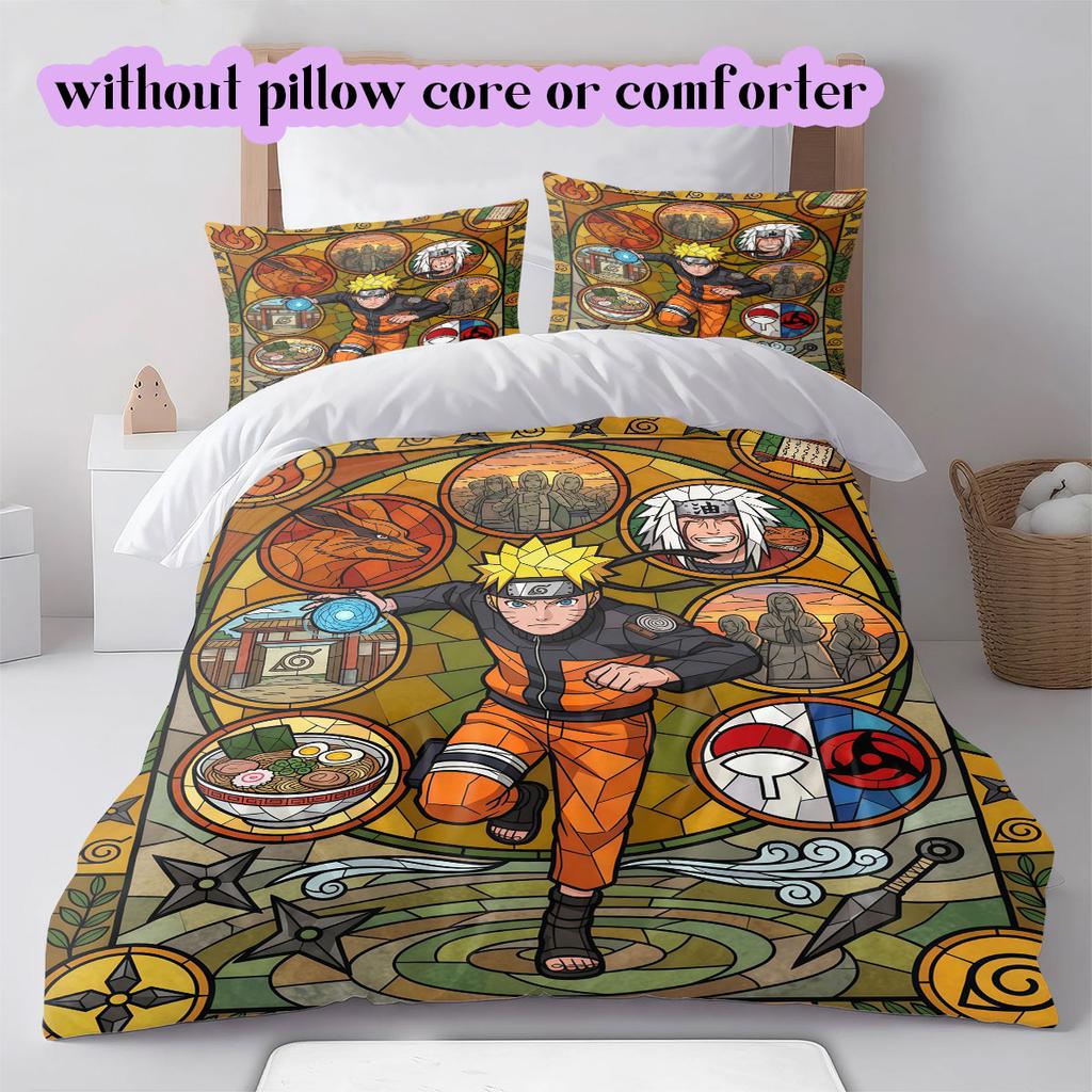 Copripiumino Morbido e Confortevole Anime Naruto, Set Biancheria da Letto per Bambini Regalo, Misura Extra Large, Varie Misure Disponibili