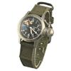 Military Buships Green Cloth Strap M.R.M.W. Men's Watch, Popeye,