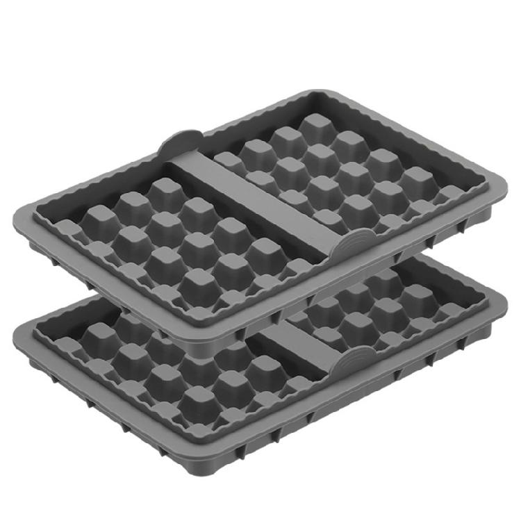 2Pieces Air Fryers Compatible Waffle Pan Set Silicone Bakeware with Handle Oven Safe Waffle Molds for Easy Removal
