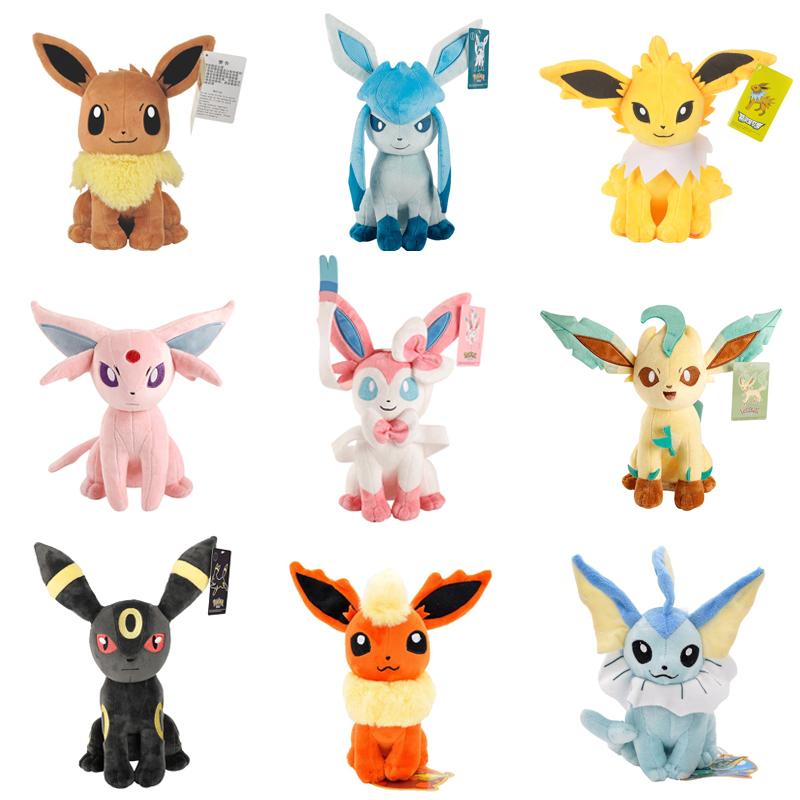 Eevee Collection Plush Flareon Vaporeon Stuffed Doll Anime Espeon Umbreon Glaceon Leafeon Sylveon Toys hobbis Kid Gift