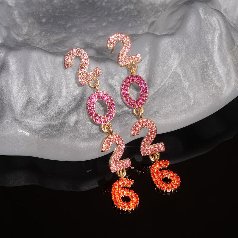 Sparkling Long Pendant Earrings Elegant 2026 Earrings New Year Earrings Jewelry For Special Events Christmas Party Anniversary
