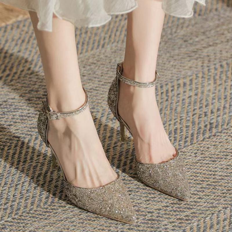 Fashion 2025 New Summer Sexy Nightclub Pole Dancing Women Pumps Fashion Glitter Sequined Elegant Party Wedding High Heels Shoes