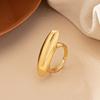 Unique Irregular Curved Rings for Women Vintage Matte Gold Color Finger Rings Adjustable Jewelry Punk 2024 Party Wedding
