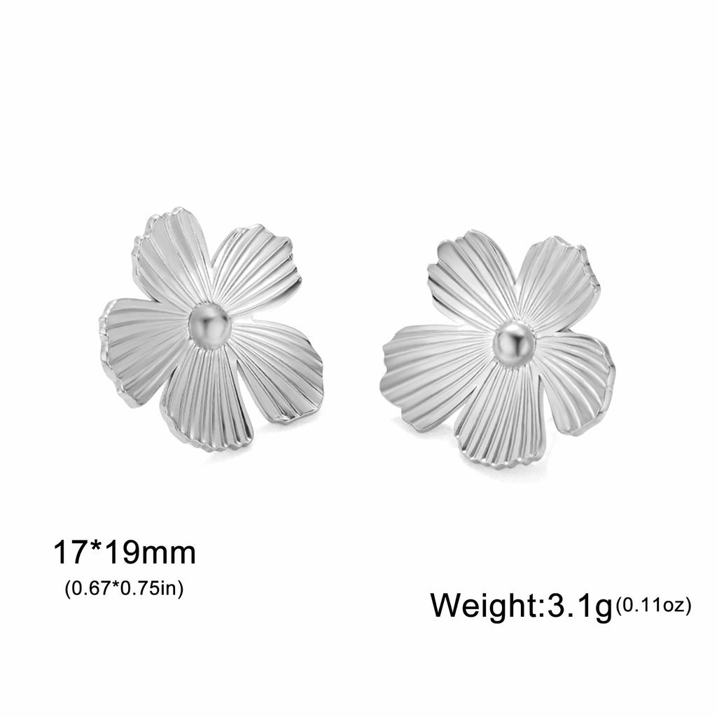 Flowers Stud Earrings Women Stainless Steel Gold Earring Trendy Daisy Cherry Blossom Jewelry Valentine Gift