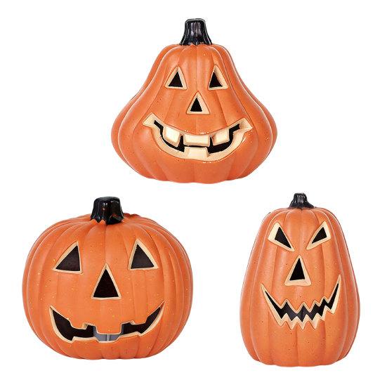 Halloween Light Up Pumpkin Decoration, Spooky Jack O Lantern Ornament for Window Display, Children Photo Prop for Party