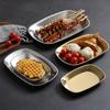 Portable Picnic Dinner Plate Stainless Steel Food Serving Tray Dessert Salad Plate  BBQ Party