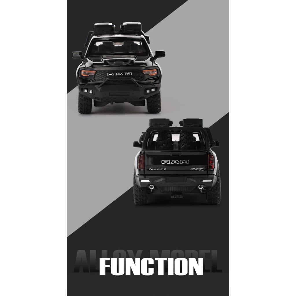 1/32 DODGE Mammoth 1000 TRX RV Car Off Road Vehicle Alloy Diecast Model Camping Car Children's Toy Car Home Decoration Ornaments