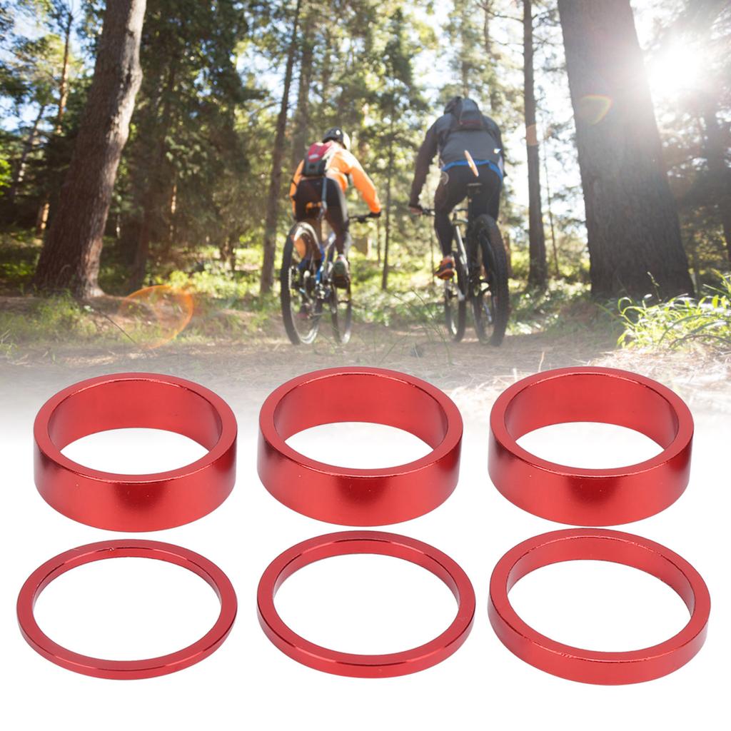 6Pcs Headset Spacer Aluminium Alloy Bike Handlebar Stem Spacers for Mountain Bike