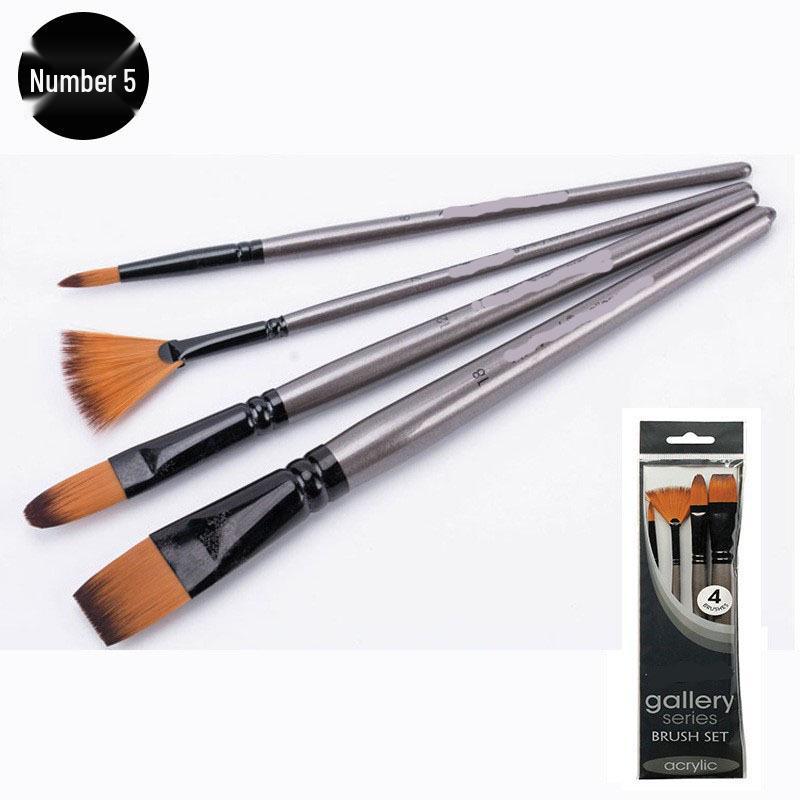 Acrylic & Watercolor Brush Set: Nylon Liners, Fan, & Outlining Brushes