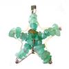 Star Pendant In Chips Green Aventurine Beads + Chain
