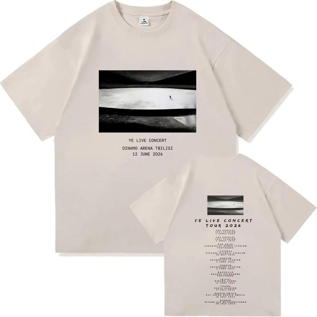 Fashion Y2K Plus Size Short Sleeve Crew Neck Cotton TShirt for Summer 2026 Kanye West Ye Print Comfortable Fan Gift Tshirt