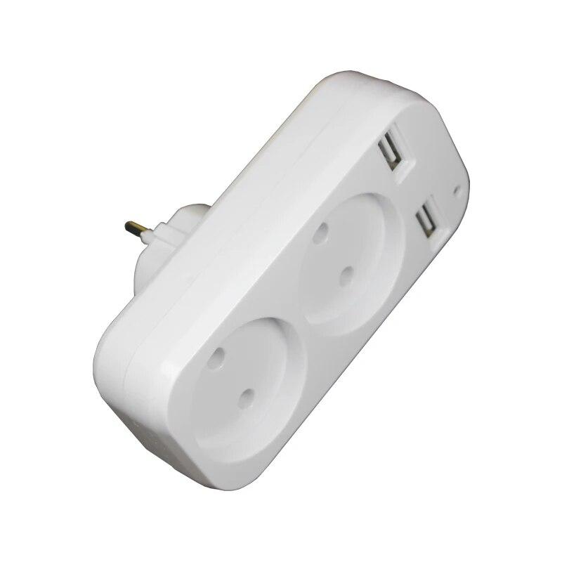 1ks European Plug Conversion Plug Multifunkční zásuvka Přenosný duální USB port Německý Francouzský Ruský Univerzální zásuvka