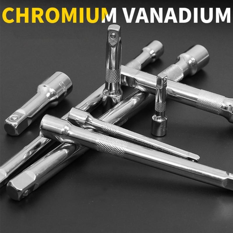 3Pcs 3/8" or 1/2" Drive Professional Socket Wrench Extension Bar 3 Lengths for Improved Leverages in Repairs Maintenance