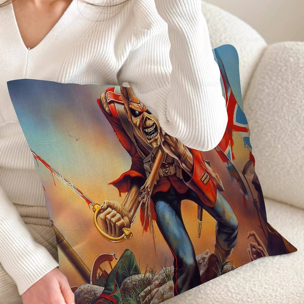 I-Iron-Maidens Metal Band Personalized Picture Text Home Decorative Pillows Household Gifts 45x45cm
