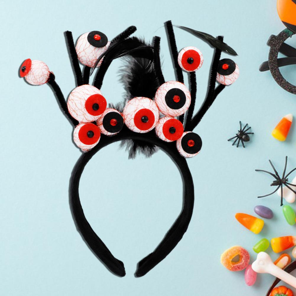 Halloween Headband Horror Eyeballs with Blood Streak Headband Scalp-friendly Hairhoop for Halloween Costume Party Cosplay