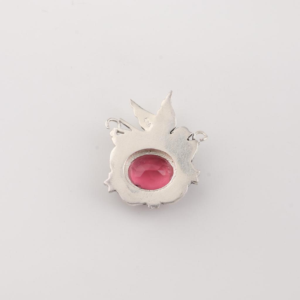 Pink Tourmaline Gemstone 925 Sterling Silver Precious Pendant 0.5" Women Jewelry For Love CP-43-4