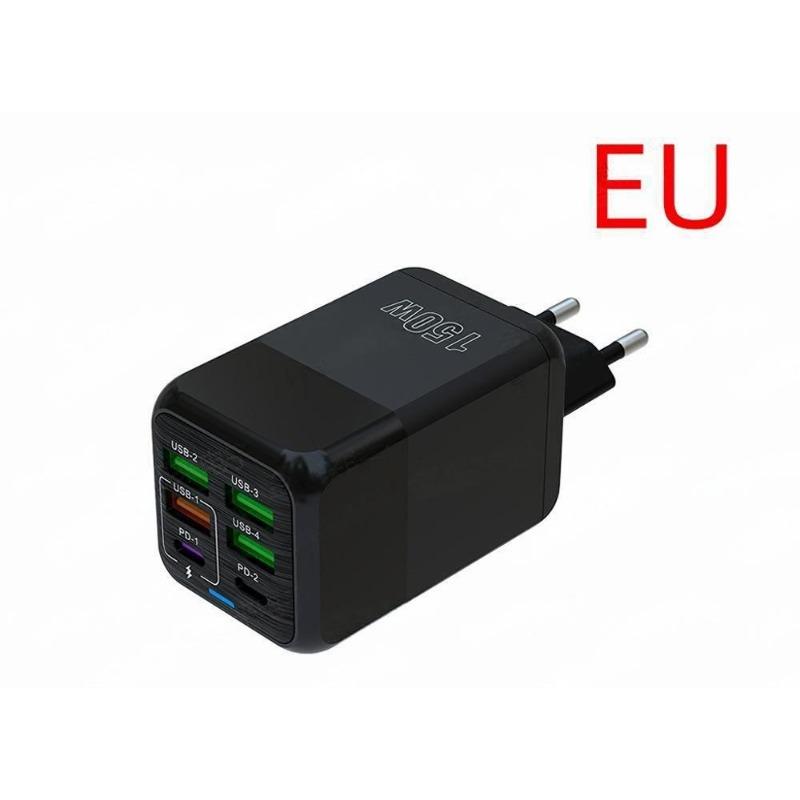 

1PC 150W full protocol super fast charging charging head, multi-port charger, desktop multi-function adapter чёрный