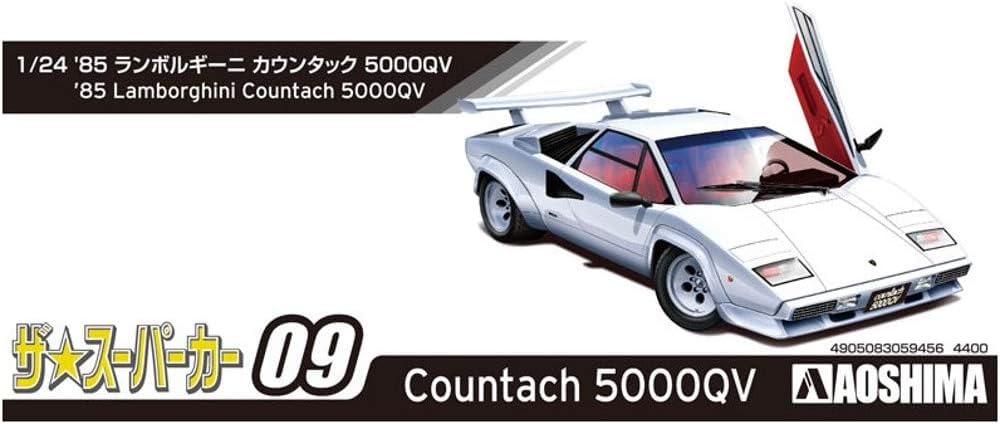 Aoshima Bunka Kyozai The Supercar Series Lamborghini Countach 5000QV Plastic Model (AOSHIMA) 1/24 '85