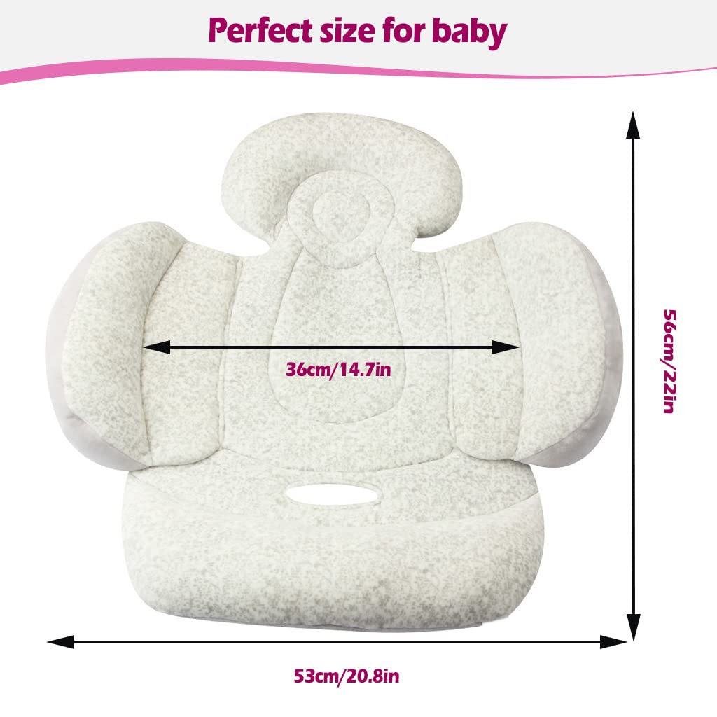 Baby Stroller Cushion, Soft Baby Stroller Liner Pram Head and Body Support Cushion Washable Baby Stroller Padding Head Support Pillow for Newborn