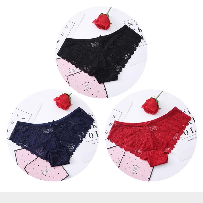 

Трусики для Женщин Сексуальное Кружево Дышащее Женское Белье Трусики Прозрачные Брифы Комплект Женских Трусов M-XXL 3 Шт./лот XXL