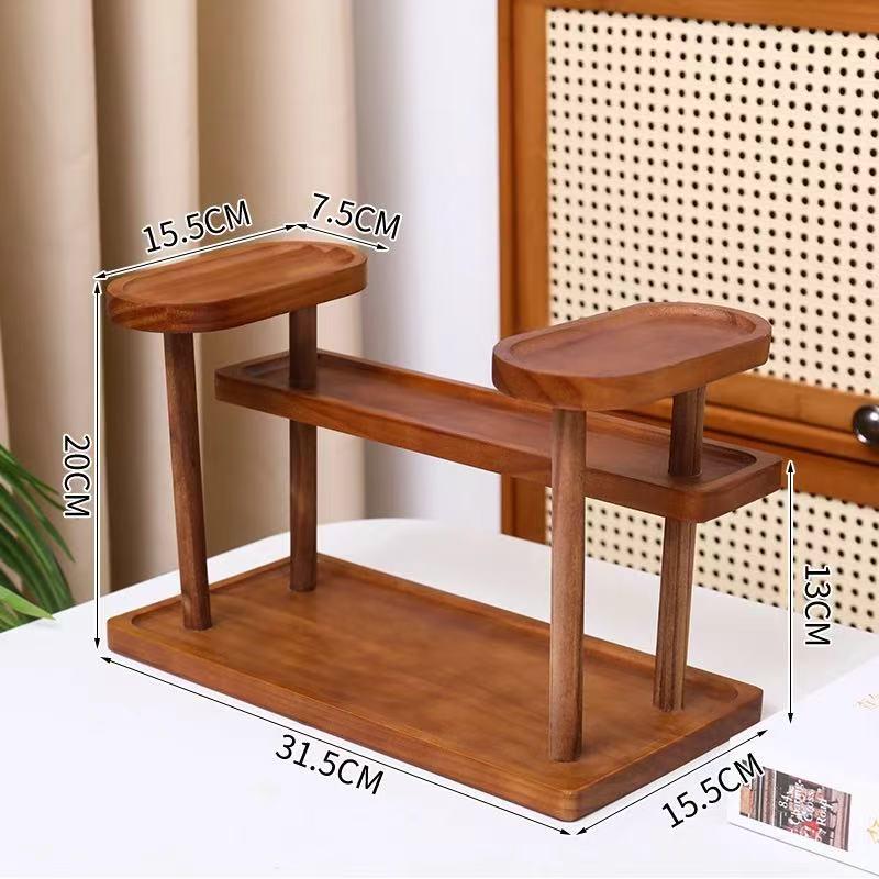 Solid Wood Tiered Display Stand for Jewelry, Ornaments, Snacks & Succulents