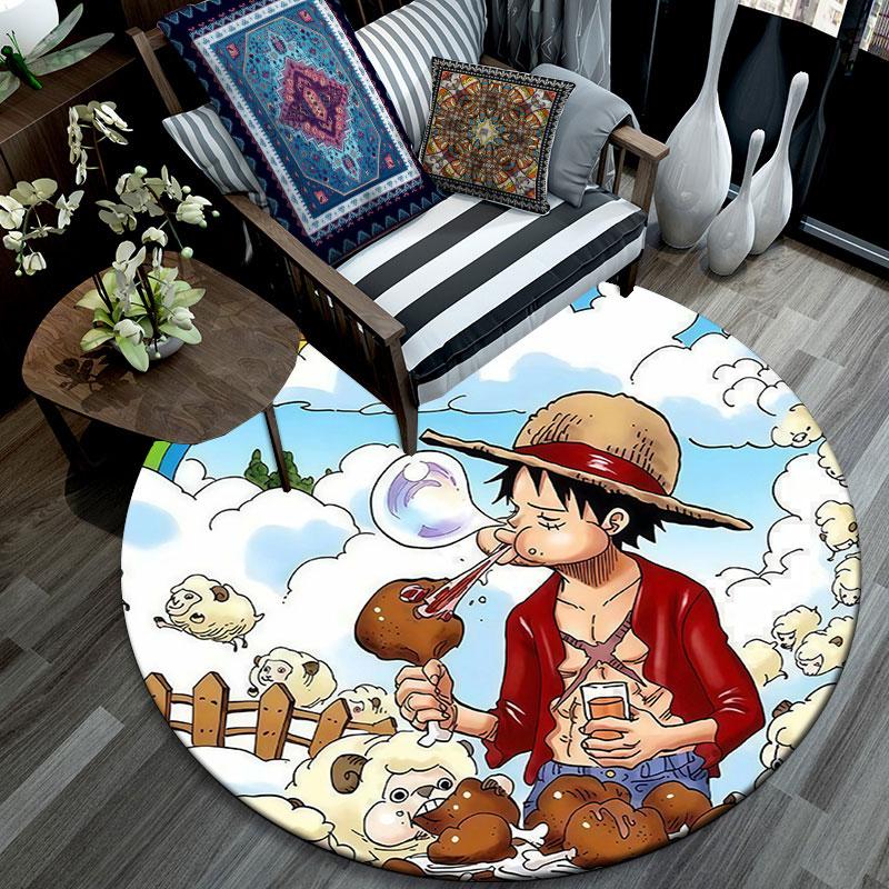 One Piece,Round Area Rug,Carpet Rug for Living Room Bedroom Sofa Playroom Decor,Non-slip Floor Mat