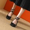 High Quality Red Mary Jane Shoes New Pumps Thick High Heels Lolita Square Toe Shoes for Women Fashion Party Leather Women Shoes