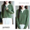 Cárdigan de punto de lana para mujer, cuello redondo, botones, estilo coreano, Otoño 2026