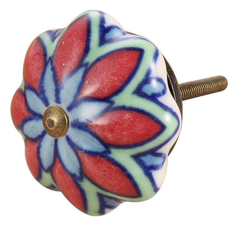 2pc Tea pot cupboard door antique classical ceramic handle European printing handle