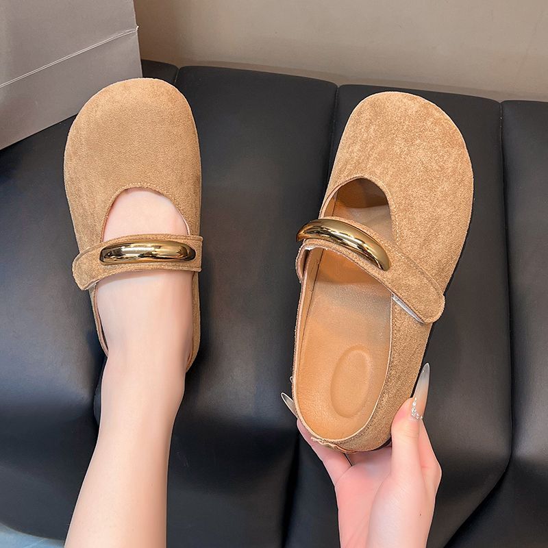 Flat-bottomed Bag Head Women's Spring Lazy Leisure New Soft-bottomed Versatile Mary Slippers