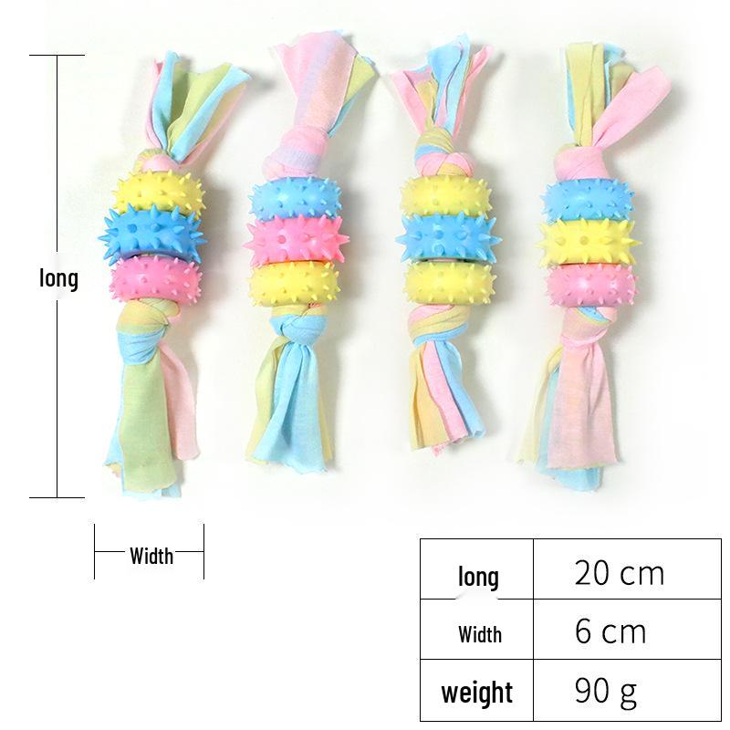 Eco-Friendly Indestructible Pet Dog Toys - Bite-Resistant Cotton Rope Fabric Molar Strips