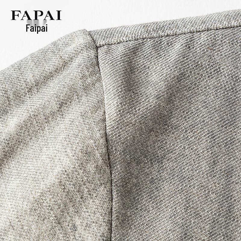 FAPAI Men's Linen Blend Tie-Dye Stand Collar Shirt