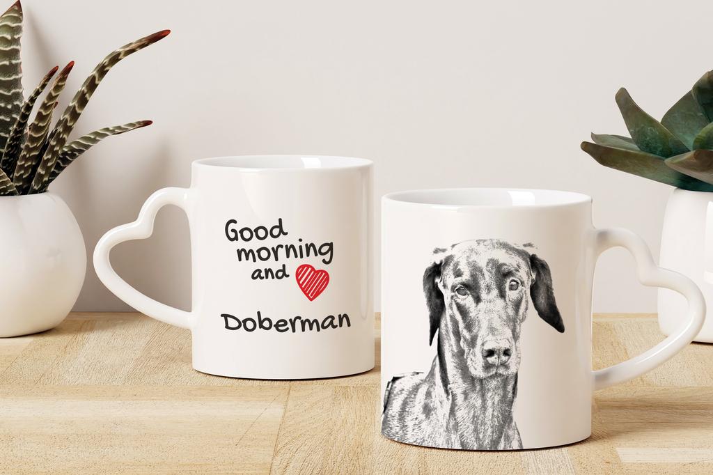 Dobermann, Doberman Pinscher, Dobie - Cup with a Dog, Adorable Cup with a Heart-shaped Handle, Universal Gift from the Art-Dog Brand