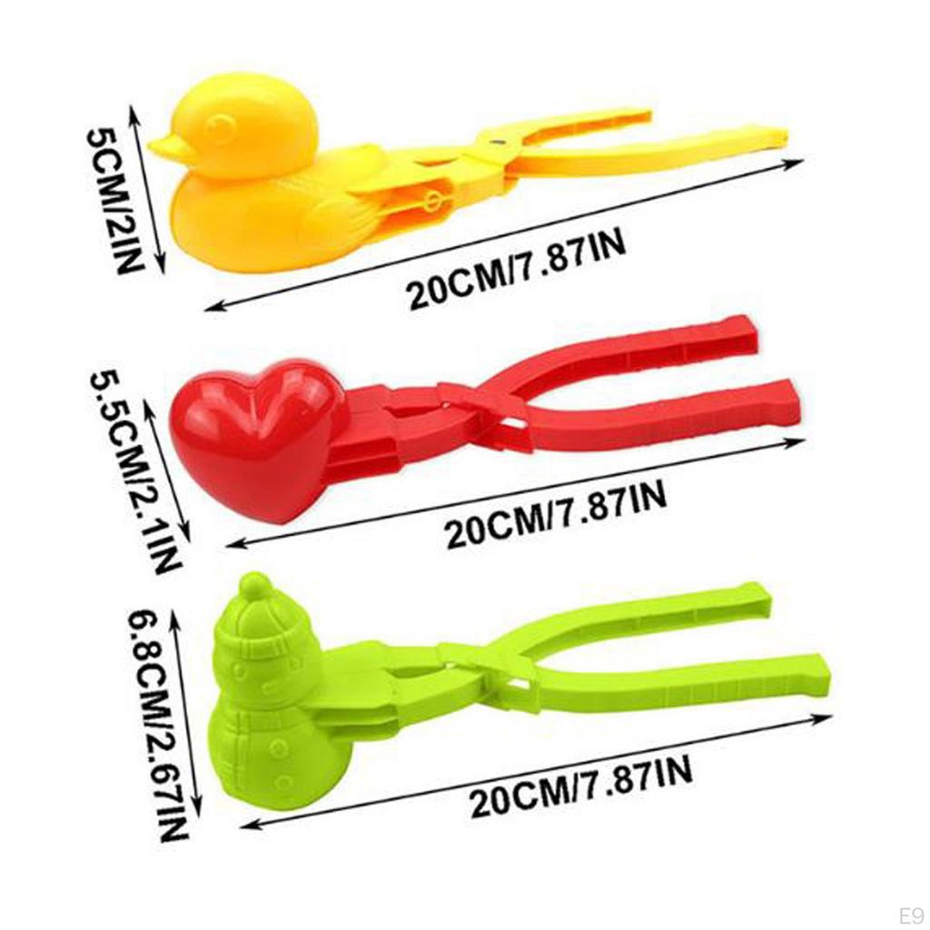 4 Pieces Multi Functional Snowball Fight Maker Clip with Handle,Snowball Clip,Snow Ball Toys Games