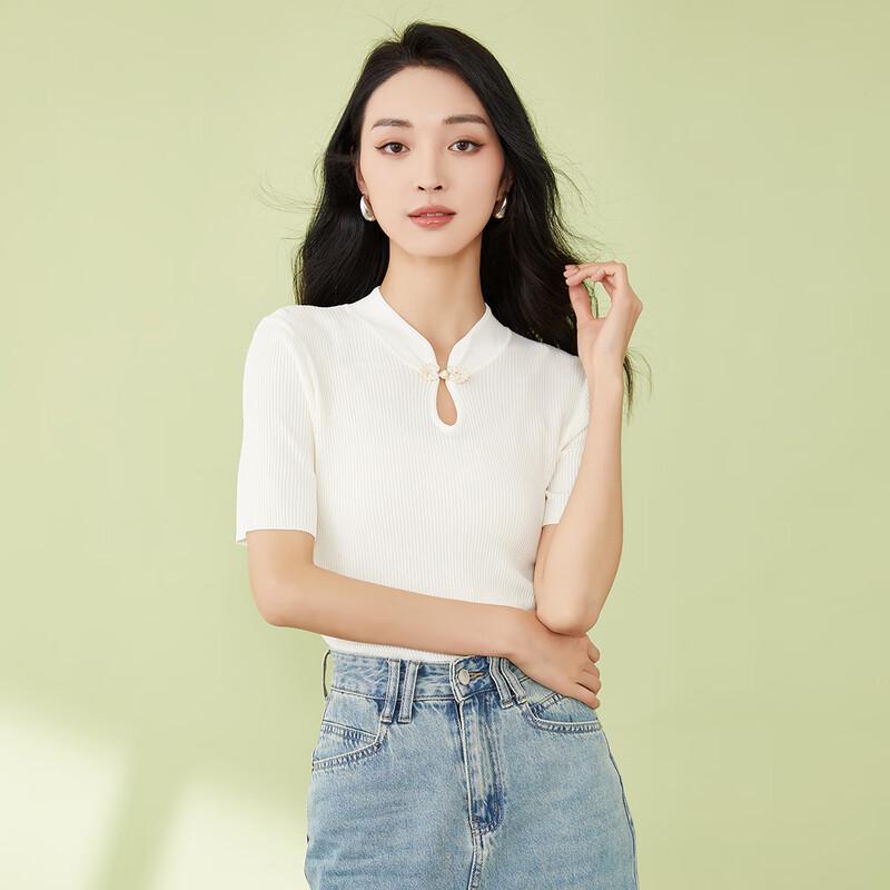 Women's New Chinese Style Short-Sleeved Knit Top