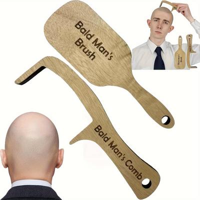 2Pcs/set Funny Comb For Bald Men Party Favors Hair Styling Tool For Adults Weird Stuff Father's Day Gifts Cute Aesthetic Gadgets