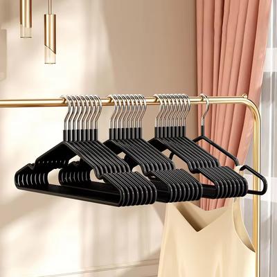 10pcs Metal Traceless Non-slip Clothes Hangers Durable Strong Anti-slip Clothes Racks Household Space Saver Organization Bedroom