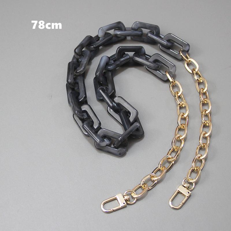 New Fashion Woman Handbag Accessory Chain Detachable Replacement Leopard Amber Green Color Strap Women DIY Clutch Resin Chain
